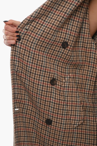 UNISEX Cotton Reversible Trench with Pied-de-poule Internal Wool