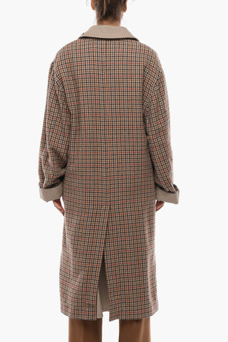 UNISEX Cotton Reversible Trench with Pied-de-poule Internal Wool
