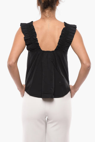 Einfarbiges Top GILL Mit Raffungen Und Volants