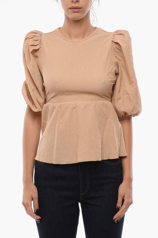 Blusa Bare Back CARRIE In Tessuto Seersucker