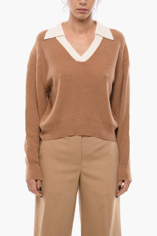 Maglia in Cashmere con Collo a Polo