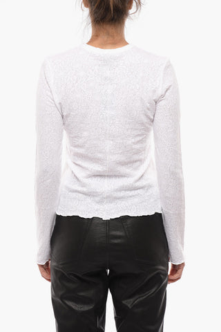 Embroidered Long Sleeve GEMMA Sheer Top