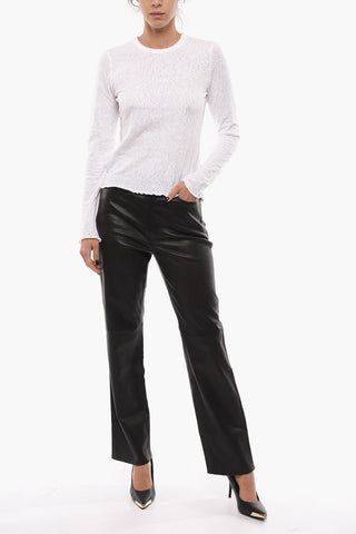 Embroidered Long Sleeve GEMMA Sheer Top