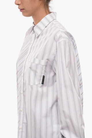 WHITE LINE Camicia in Cotone con Motivo Unbalanced
