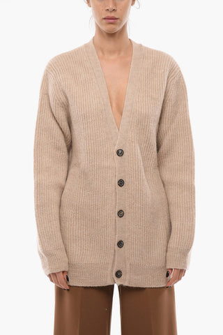 MM10 V Neck Alpaca Blend Oversized Cardigan