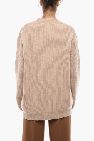 MM10 V Neck Alpaca Blend Oversized Cardigan