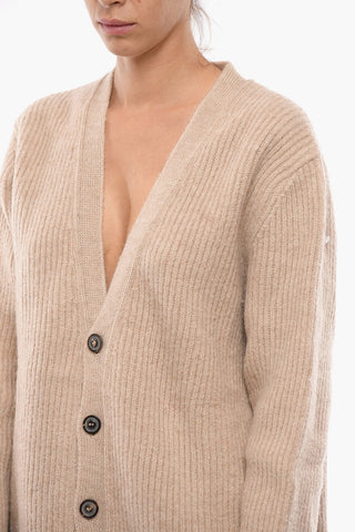 MM10 V Neck Alpaca Blend Oversized Cardigan