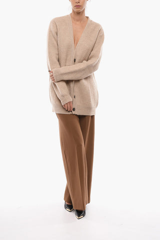 MM10 V Neck Alpaca Blend Oversized Cardigan