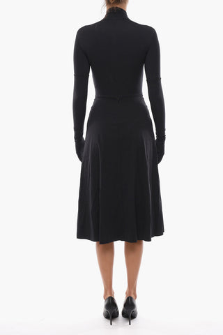 Gloved Turtleneck Dress with Inner Bodysuit