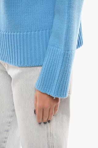 Cashmere Blend Turtleneck Sweater with Dropped Shoulder