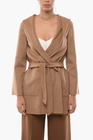 STUDIO Wool Blend Tailored TONDO Coat With Hood