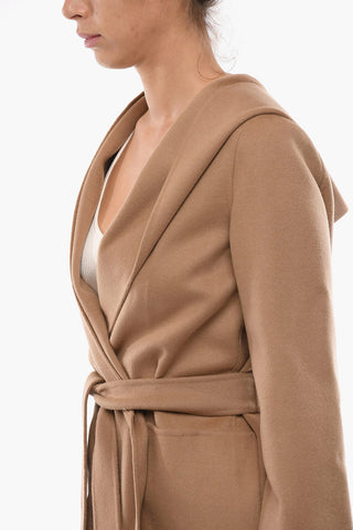 STUDIO Wool Blend Tailored TONDO Coat With Hood