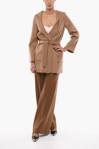 STUDIO Wool Blend Tailored TONDO Coat With Hood