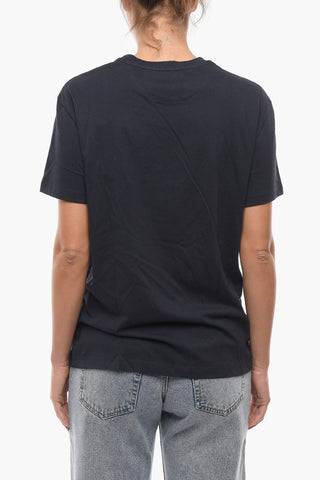 Cotton Cre-Neck T-shirt with Embossed Logo