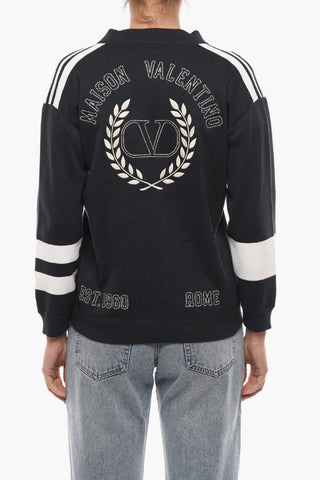 Lightweight Cotton Cardigan with Embroidered Logo