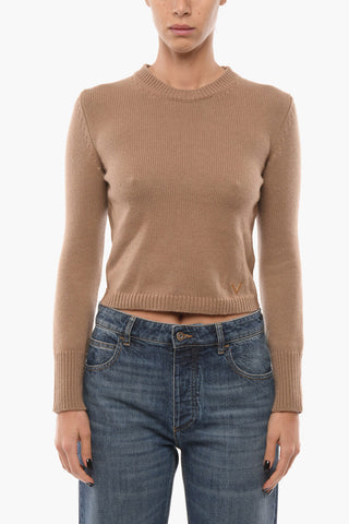 Cashmere Crew-Neck Sweater with Rib Edges