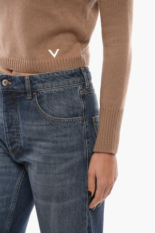 Cashmere Crew-Neck Sweater with Rib Edges