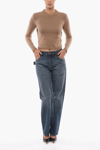 Cashmere Crew-Neck Sweater with Rib Edges