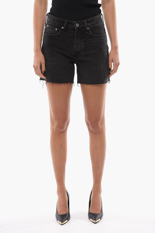Dark Wash ROSA Shorts with Frayed Hem