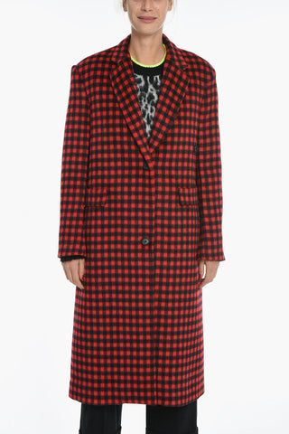 Cappotto Doppiopetto con Motivo Gingham