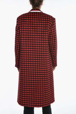 Cappotto Doppiopetto con Motivo Gingham