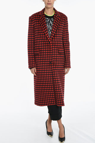 Cappotto Doppiopetto con Motivo Gingham