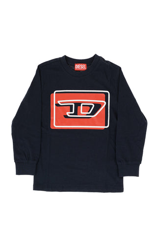 RED TAG Long Sleeve TDASIML Crew-neck T-Shirt with Maxi Front Print