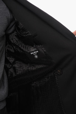 Wool Double-breasted Blazer with Peak Lapel