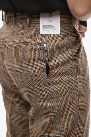 Pantaloni a 1 Pince in Mohair con Motivo District Check