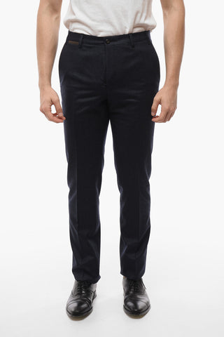 Suede Detail LEADER Wool Pants