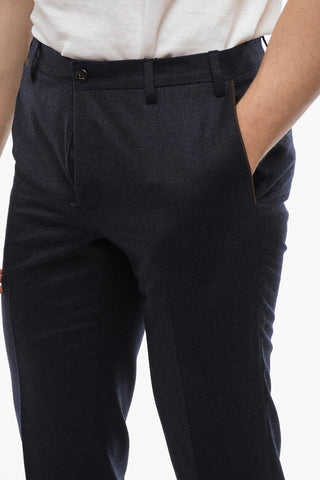 Suede Detail LEADER Wool Pants