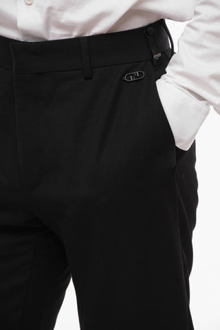 4 Pocket Wool Blend Pants with Belt Loops