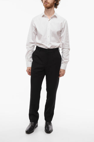 4 Pocket Wool Blend Pants with Belt Loops