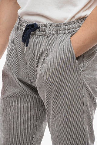 Awning Striped Carrot Fit MITTE Single Pleat Pants