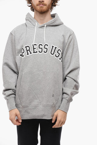 Brushed Cotton Hoodie with Printed Logo