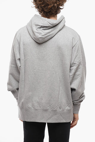 Brushed Cotton Hoodie with Printed Logo