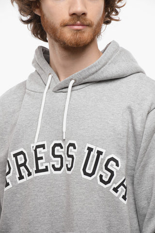 Brushed Cotton Hoodie with Printed Logo