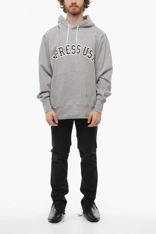 Brushed Cotton Hoodie with Printed Logo