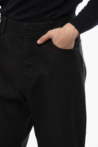 Jeans a 5 Tasche in Twill con Zip Alla Caviglia 20cm