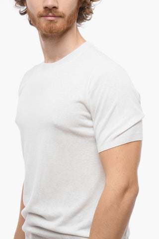 CC COLLECTION Crew Neck Short-sleeved Cotton Sweater