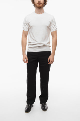 CC COLLECTION Crew Neck Short-sleeved Cotton Sweater
