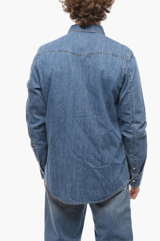 Denim Saharan Shirt with Embroidered Logo
