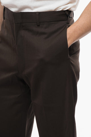 Pantaloni in Lana Ad Orlo con Risvolto