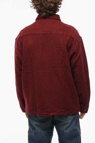 3 Pockets Pied de Poule Wool Blend MARTINE PIED Shirt with Drawstring