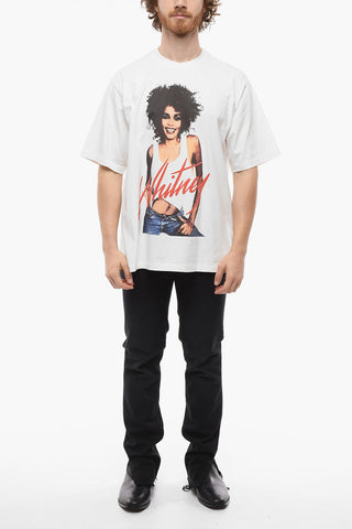 WHITNEY HOUSTON T-shirt Girocollo Oversize in Cotone
