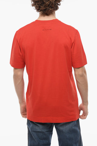 Cotton STREAK Crew-Neck T-shirt with Maxi Front Print