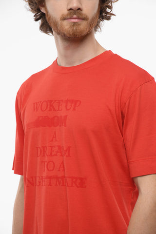 Cotton STREAK Crew-Neck T-shirt with Maxi Front Print