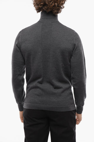 Maglia a Mezza Zip In Misto Lana