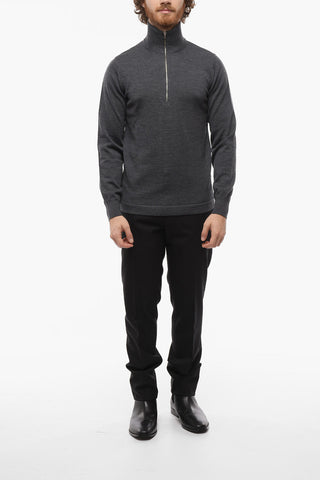 Wool Blend Half Zip Sweater