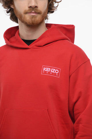 Brushed Cotton Hoodie with Printed Logo